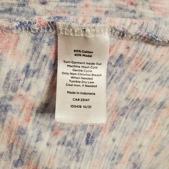 Talbots Size 1X Top Knit Floral Pullover Stretch Cotton Blend Button Accents - Picture 7 of 8